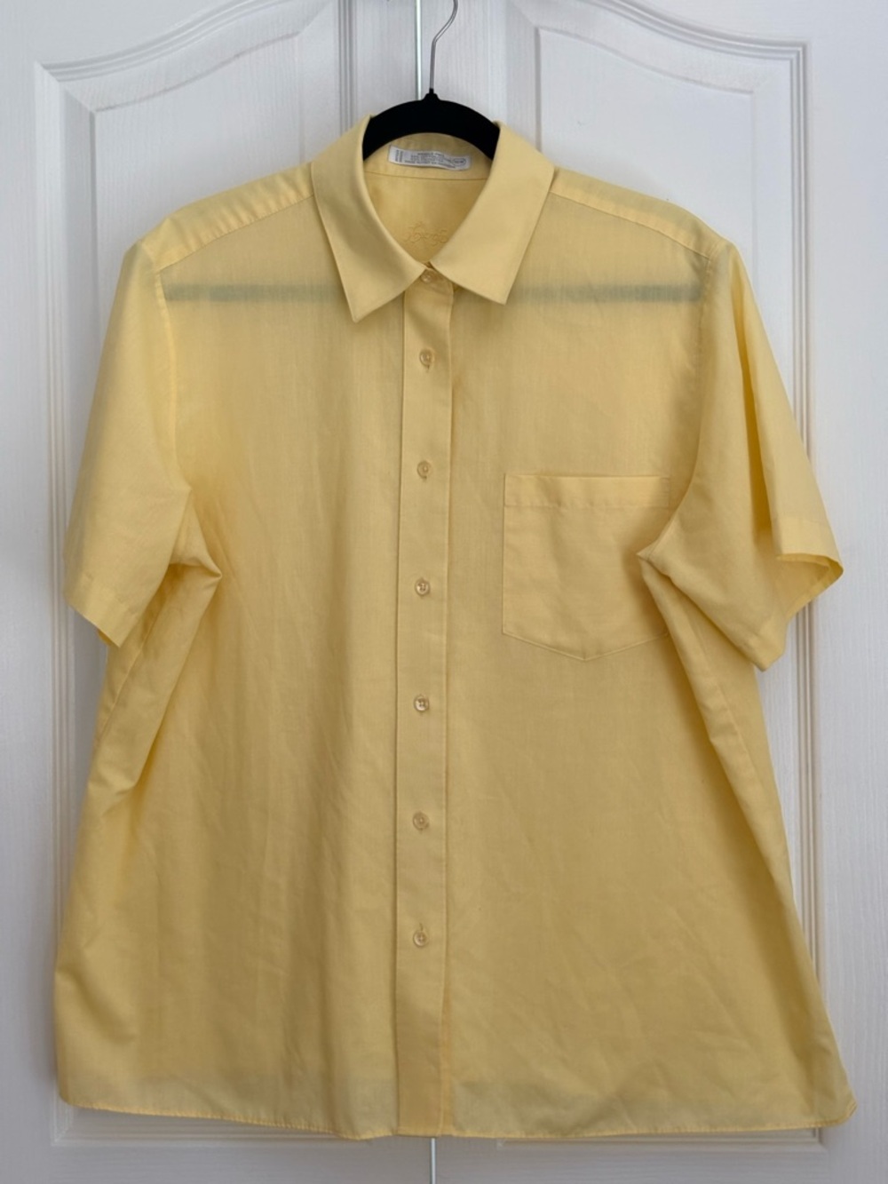 FOXCROFT Womens Blouse, short sleeve, yellow, size 18W